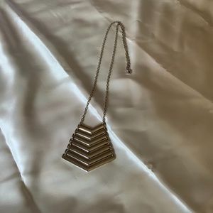 long silver necklace